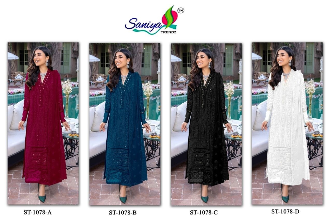 SANIYA TRENDZ ST 1078 B SALWAR KAMEEZ SINGLE WHOLESALER