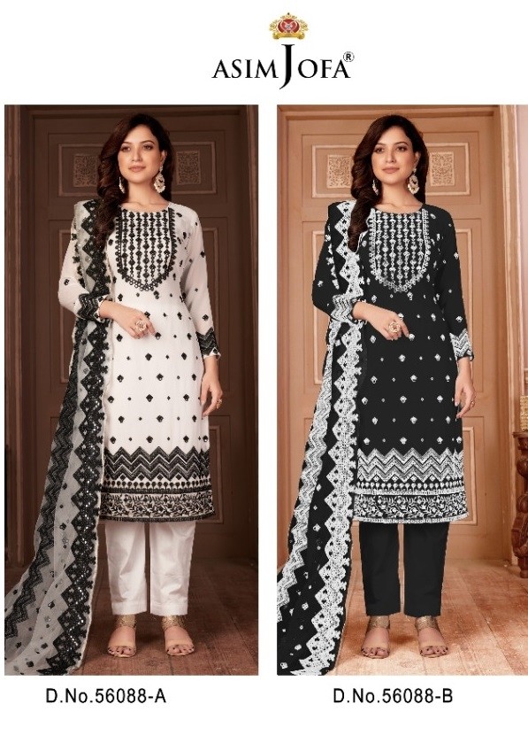 ASIM JOFA 56088 B BLACK DESIGNER KURTIS READYMADE NEW COLLECTION