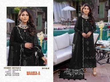 MAARIA A 9116 A TO 9116 E PAKISTANI SUITS SUPPLIER BY SINGLE