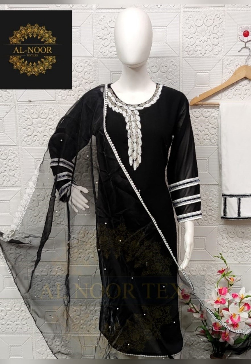 AL NOOR TEX ZA 001 BLACK COLOUR PAKISTANI KURTIS ONLINE