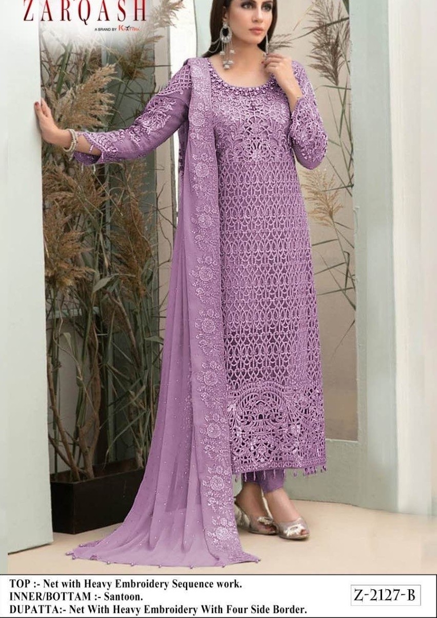 ZARQASH MARIA Z 2127 B PAKISTANI SALWAR KAMEEZ ONLINE BY SINGLE
