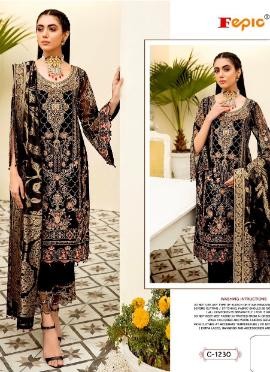 FEPIC ROSEMEEN C 1230 BLACK DRESS PAKISTANI SUITS SURAT