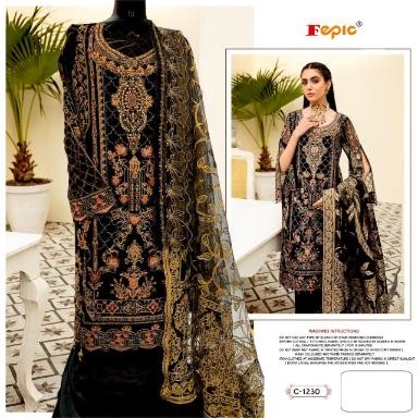 FEPIC ROSEMEEN C 1230 BLACK DRESS PAKISTANI SUITS SURAT