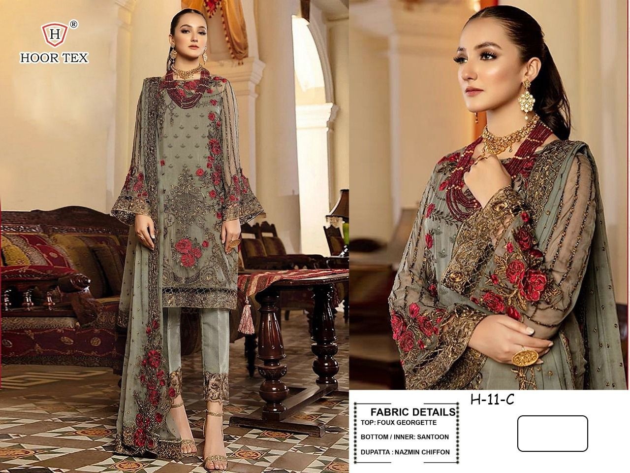 HOOR TEX H 11 C PAKISTANI DRESS SINGLE SHOPPING