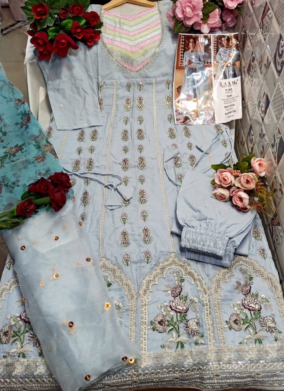 AL LAAM L 1724 A TO L 1724 D QALAMKAR ANARKALI LAWN COLLECTION KURTIS