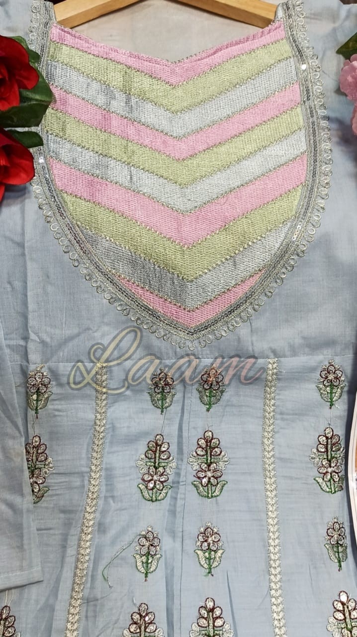 AL LAAM L 1724 A TO L 1724 D QALAMKAR ANARKALI LAWN COLLECTION KURTIS