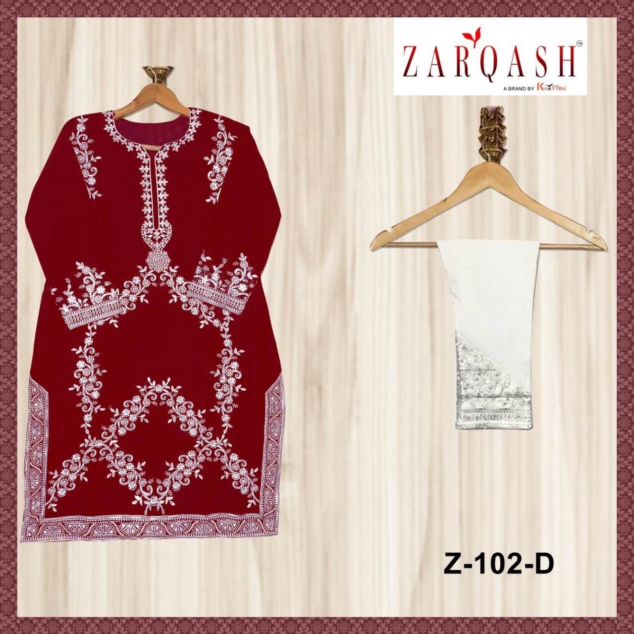 ZARQASH Z 102 D LUXURIA VOL 1 PAKISTANI KURTIS SUPPLIER IN INDIA