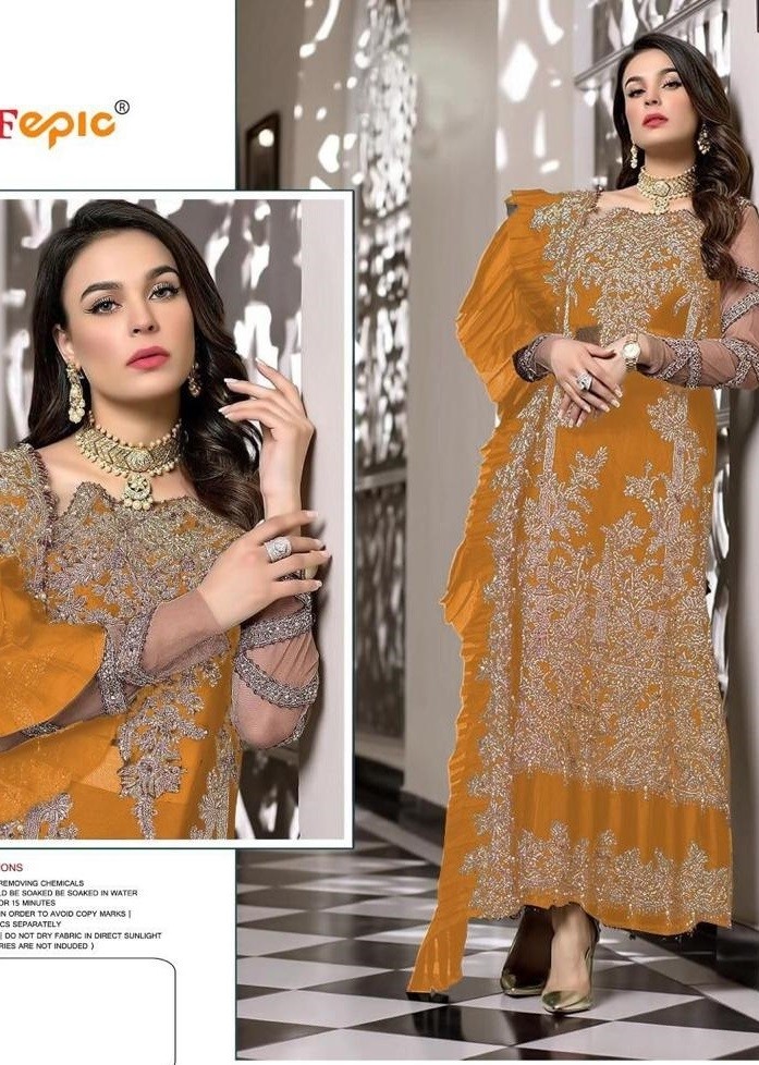 FEPIC ROSEMEEN D 5155 C YELLOW PAKISTANI SUITS MANUFACTURER