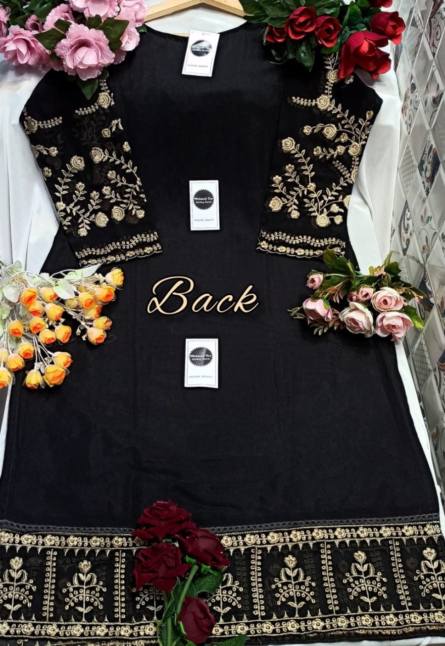 MEHMOOD TEX READYMADE COLLECTION VOL 4 BLACK PAKISTANI KURTIS IN INDIA
