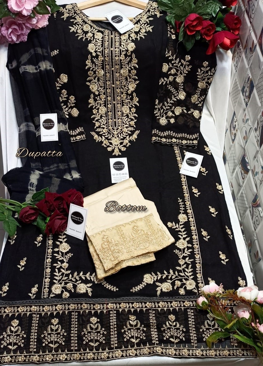 MEHMOOD TEX READYMADE COLLECTION VOL 4 BLACK PAKISTANI KURTIS IN INDIA