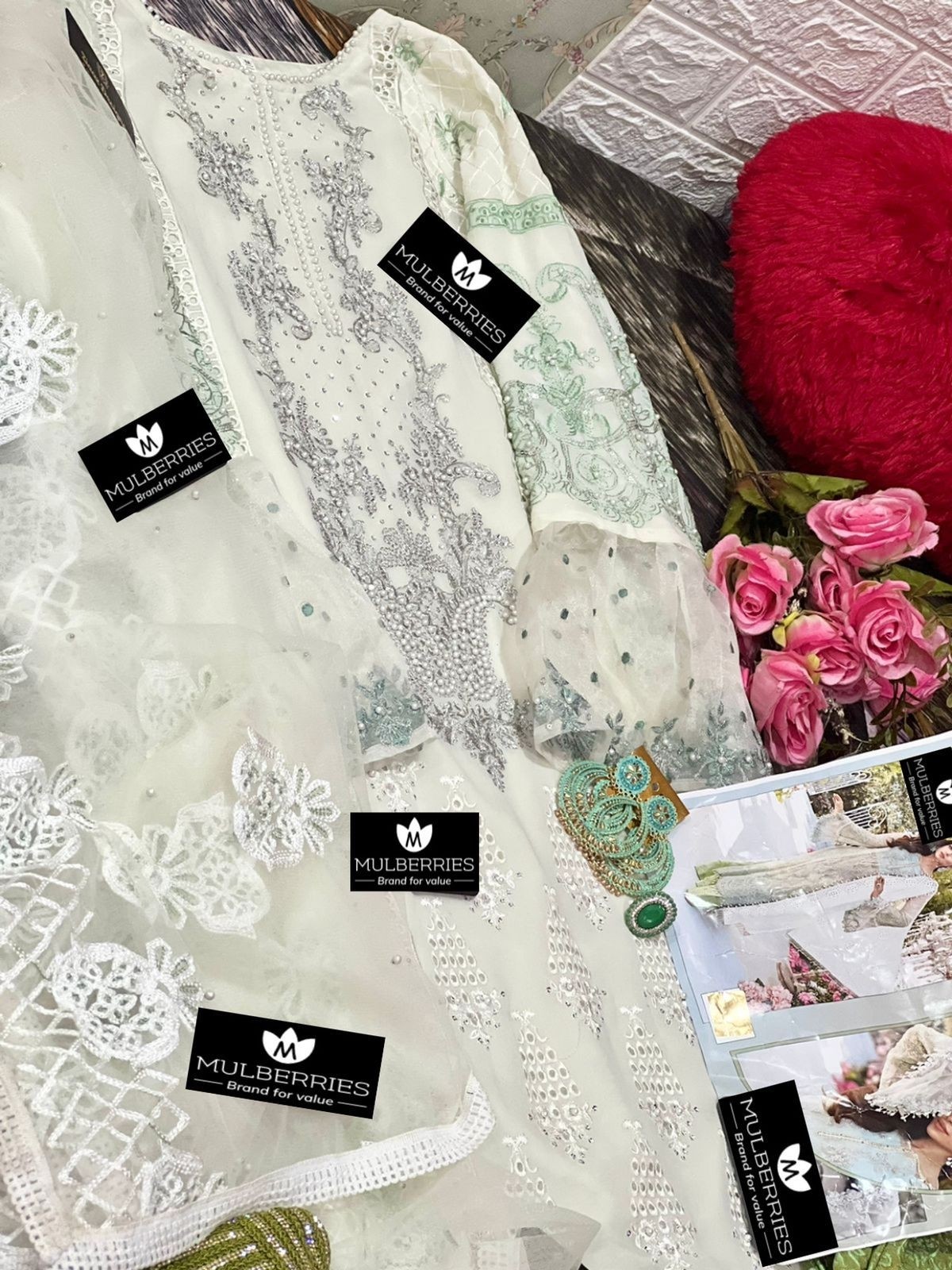 MULBERRIES MARIA B MBROIDERED PAKISTANI SUITS WHOLESALE SUPPLIER