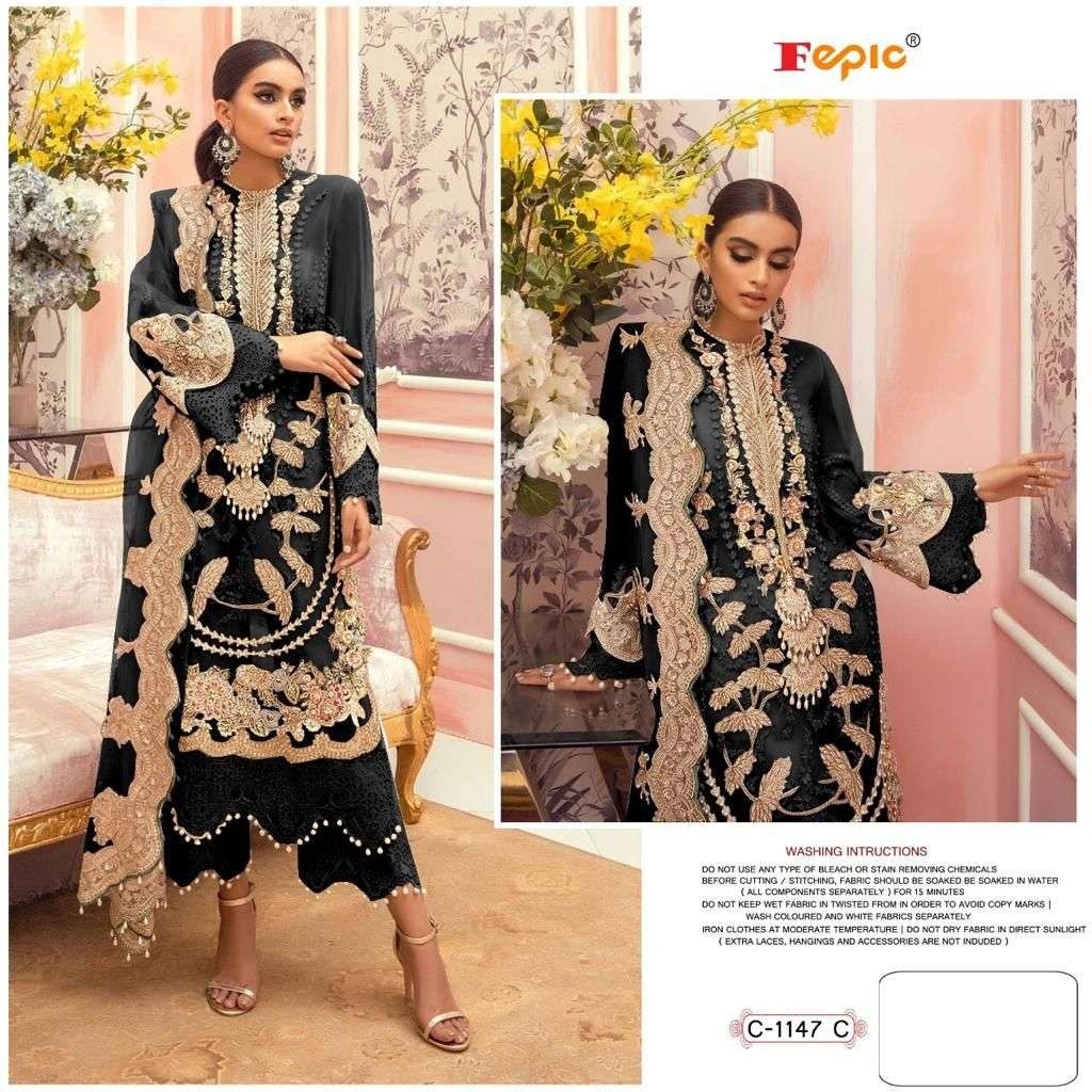 FEPIC ROSEMEEN C 1147 C BLACK SUITS PAKISTANI DRESS 