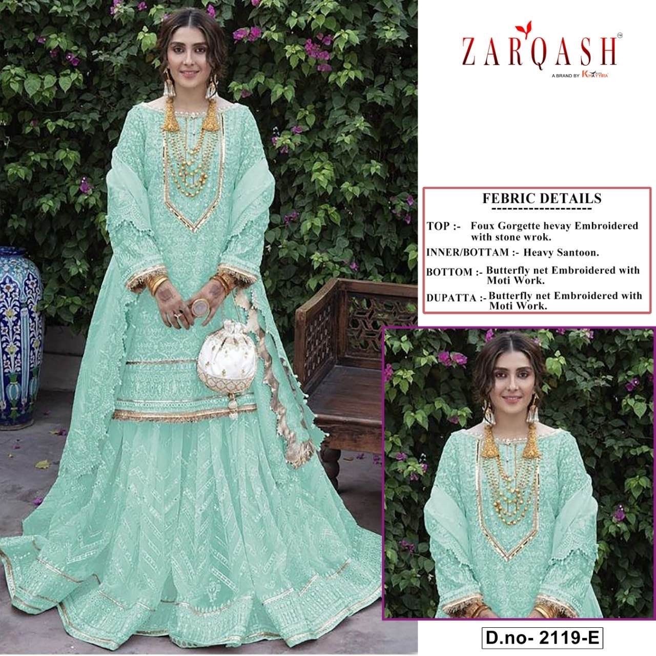 ZARQASH Z 2119 E RAMSHA HITS VOL 7 SALWAR SUITS SINGLE WITH PRICE