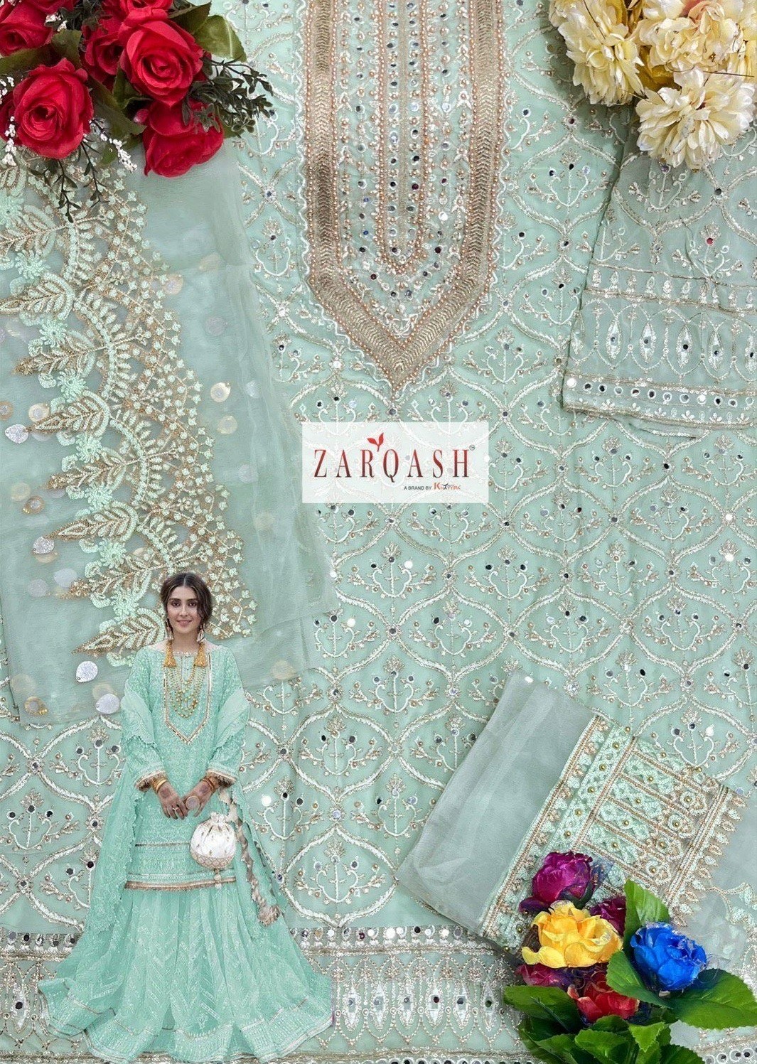 ZARQASH Z 2119 E RAMSHA HITS VOL 7 SALWAR SUITS SINGLE WITH PRICE