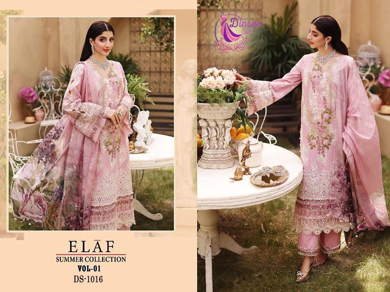 DINSAA SUIT DS 1016 ELAF SUMMER COLLECTION VOL 1 DESIGNER SUITS ONLINE SHOPPING