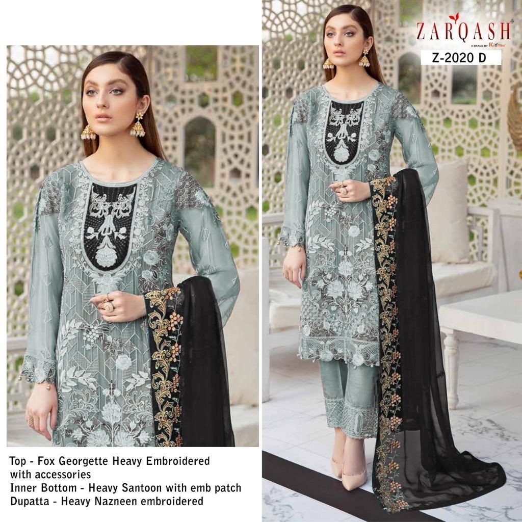 ZARQASH RAMSHA COLORS Z 2020 D SALWAR KAMEEZ SUPPLIER SINGLE 