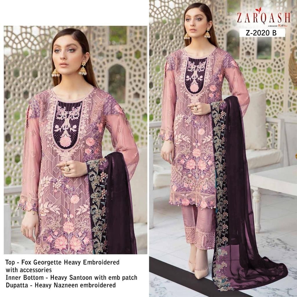 ZARQASH RAMSHA COLORS Z 2020 B SALWAR KAMEEZ SINGLE SUPPLIER