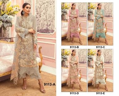 MAARIA 9113 A TO 9113 E SALWAR SUITS SINGLE PIECE