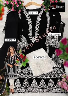 ELEVEN STUDIO 1101 BLACK PAKISTANI KURTIS WITH PRICE