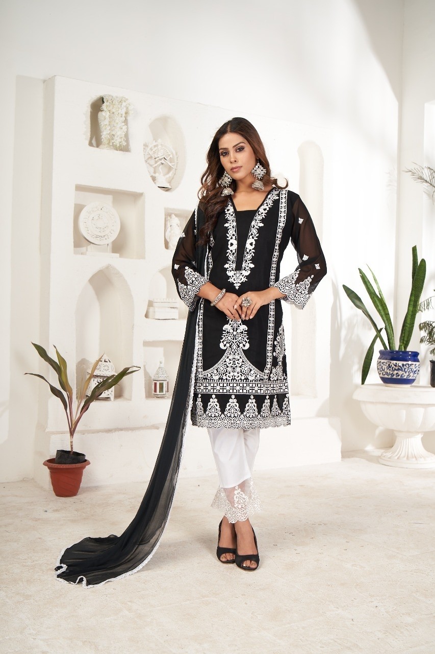 ELEVEN STUDIO 1101 BLACK PAKISTANI KURTIS WITH PRICE