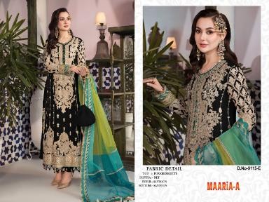 MAARIA A 9115 A TO 9115 F PAKISTANI SUITS SINGLE PIECE