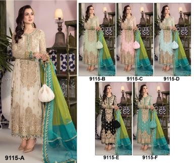 MAARIA A 9115 A TO 9115 F PAKISTANI SUITS SINGLE PIECE