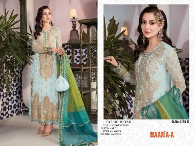MAARIA A 9115 A TO 9115 F PAKISTANI SUITS SINGLE PIECE