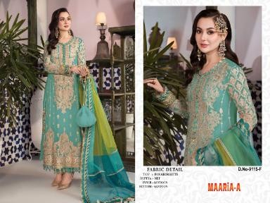 MAARIA A 9115 A TO 9115 F PAKISTANI SUITS SINGLE PIECE