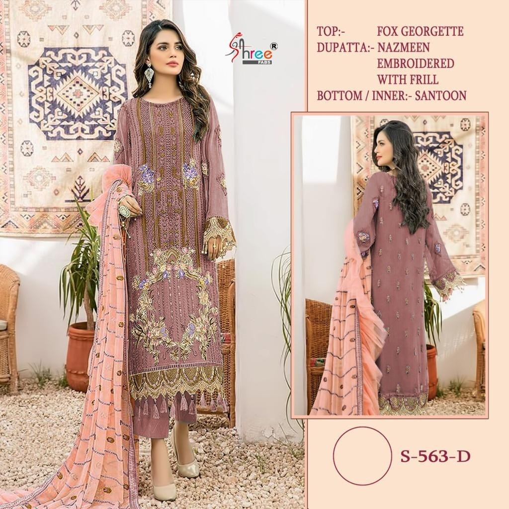 SHREE FABS S 563 D PAKISTANI SUITS SINGLE WHOLESALE 