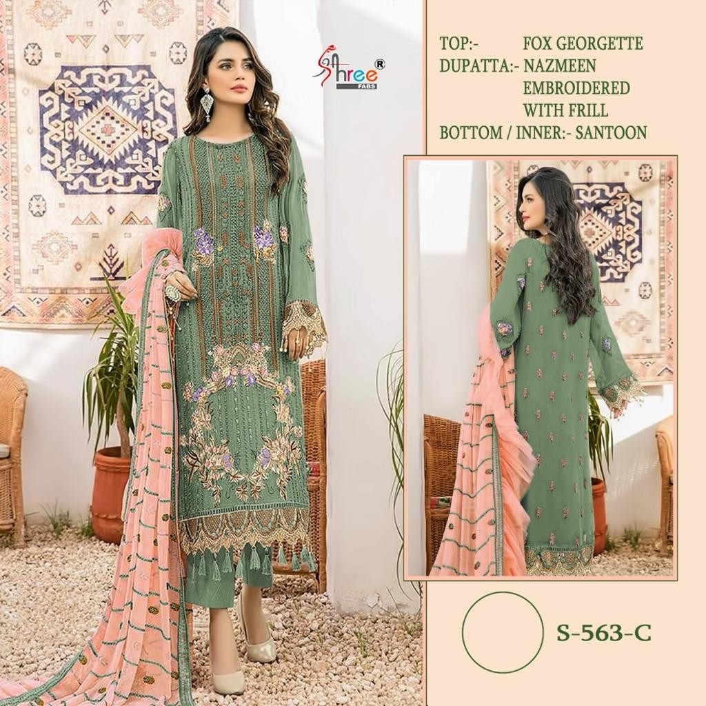 SHREE FABS S 563 C PAKISTANI SUITS WHOLESALE IN INDIA