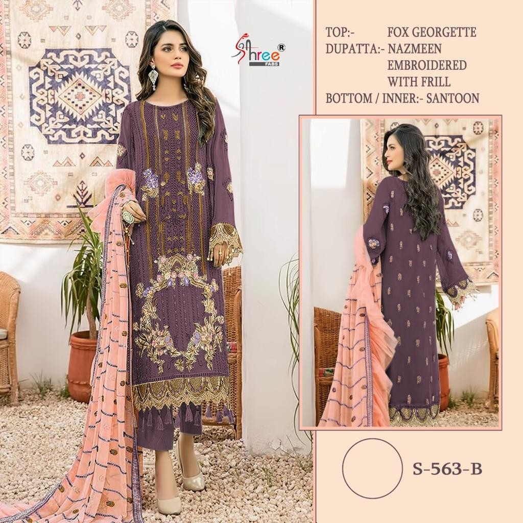 SHREE FABS S 563 B PAKISTANI SUITS WHOLESALE SURAT