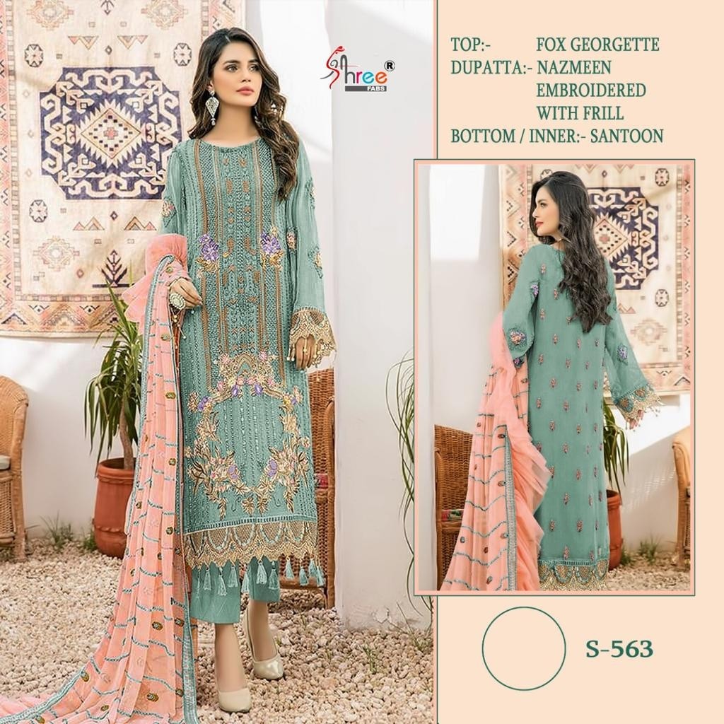 SHREE FABS S 563 PAKISTANI SUITS WHOLESALE 