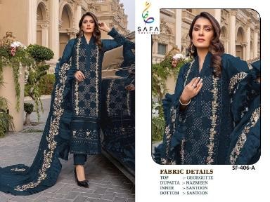 SAFA CREATION 405 PAKISTANI SUITS WITH SINGLE