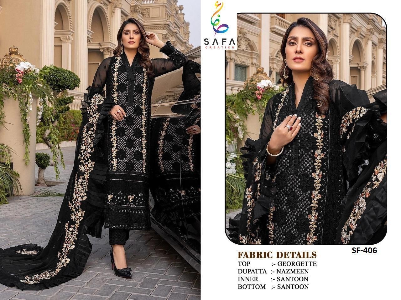 SAFA CREATION 405 PAKISTANI SUITS WITH SINGLE