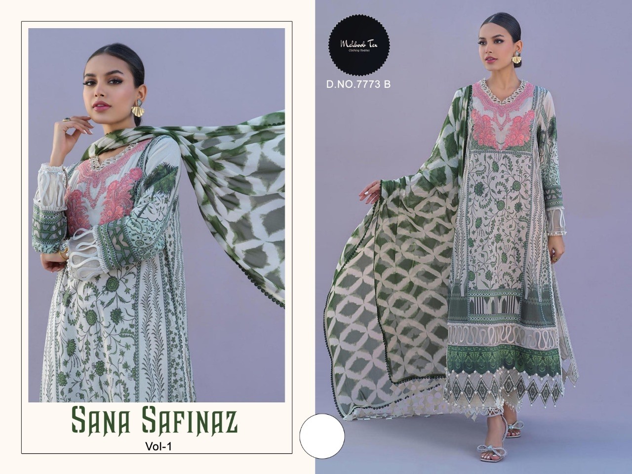 MEHBOOB TEX 7773 B SANA SAFINAZ VOL 1 COTTON SUITS DEALER