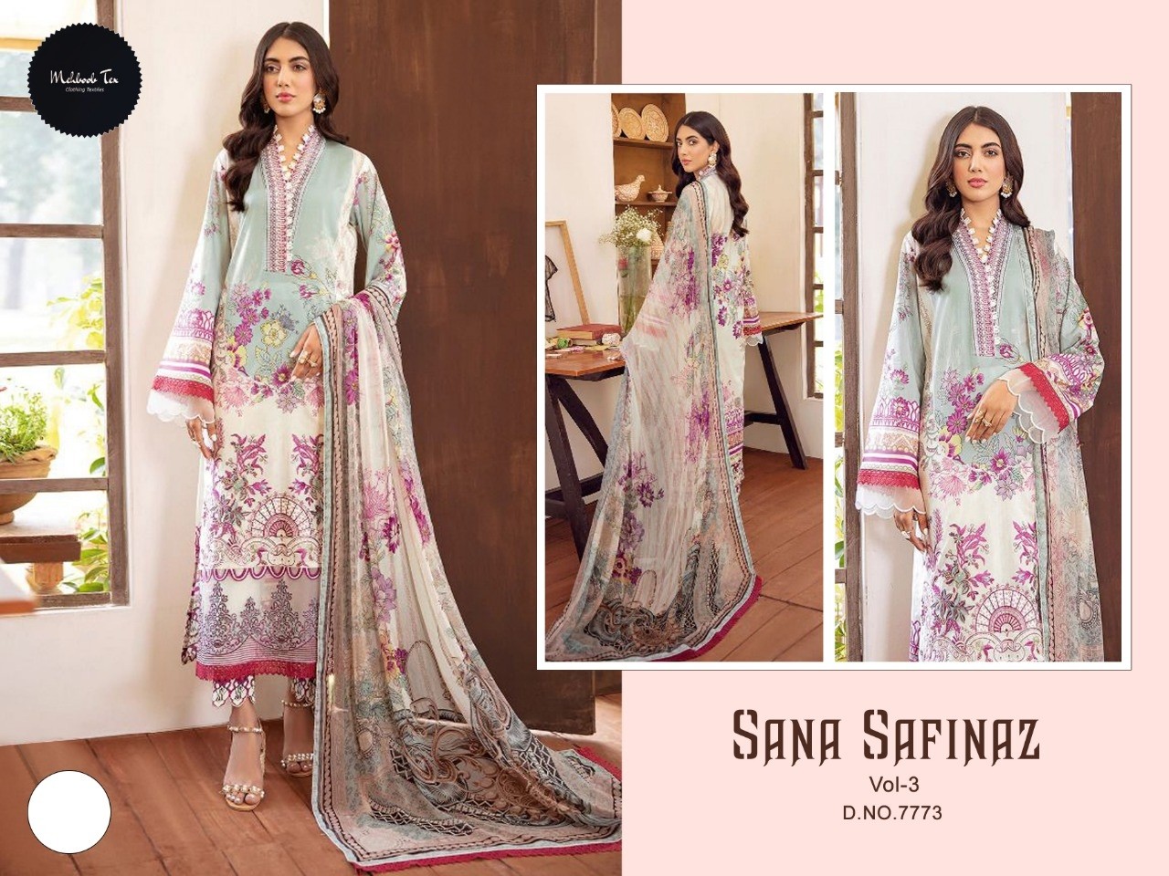 MEHBOOB TEX 7773 SANA SAFINAZ VOL 3 PRINTED SUITS DEALER