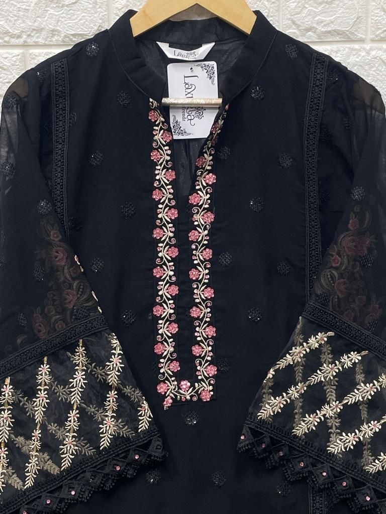 LAXURIA TRENDZ 1196 BLACK LATEST KURTIS IN SURAT