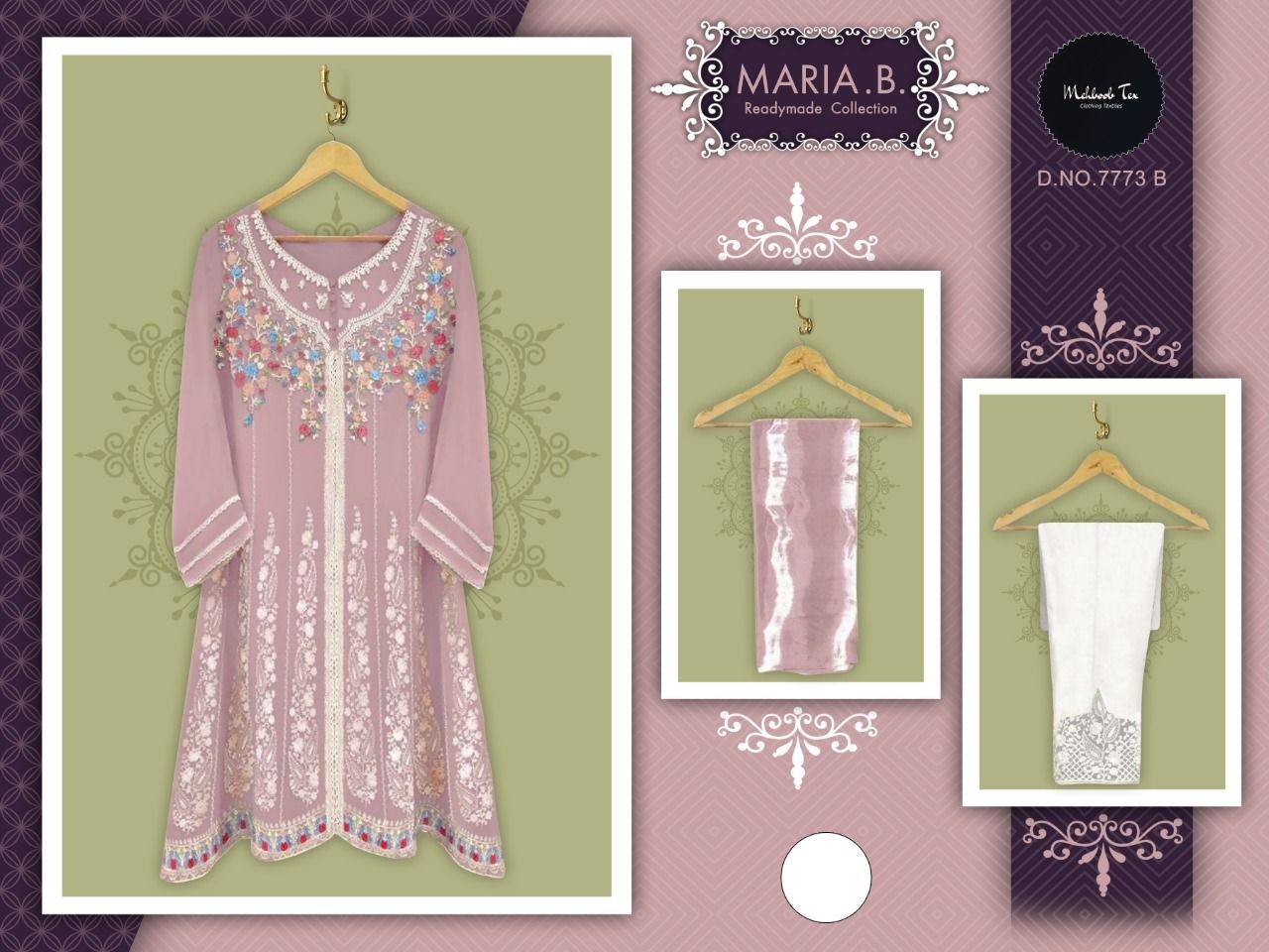 MEHBOOB TEX 7773 B MARIA B READYMADE COLLECTION KURTIS SUPPLIER SURAT