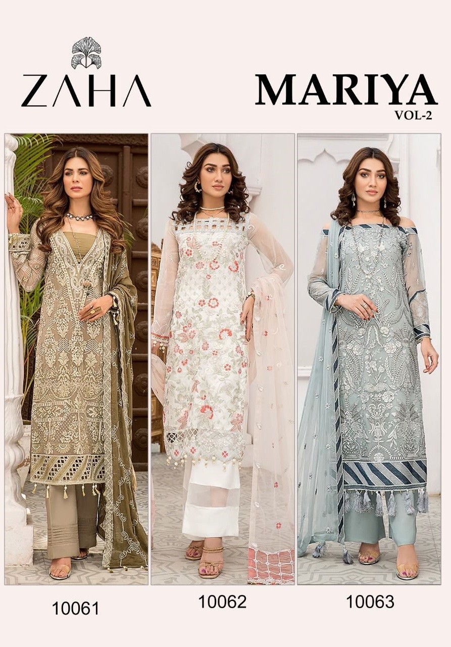 ZAHA 10062 MARIYA VOL 2 WHOLESALER PAKISTANI SUITS SINGLE