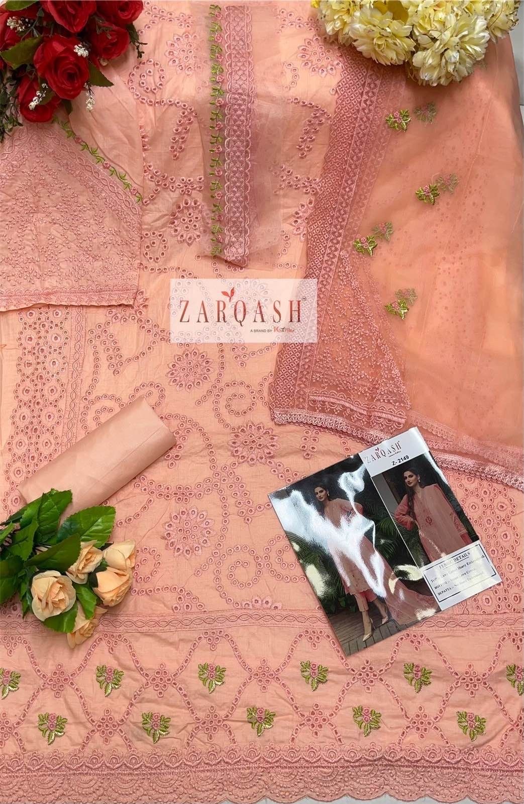 ZARQASH CHIKANKARI Z 2149 SALWAR SUITS WHOLESALE SURAT