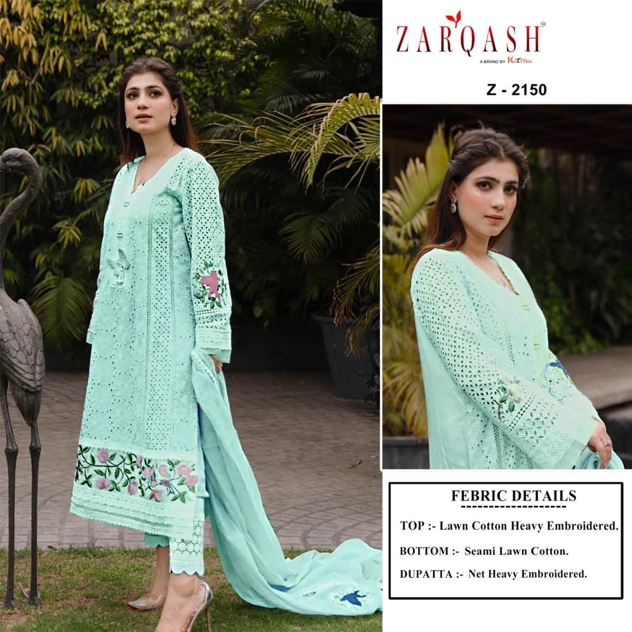 ZARQASH CHIKANKARI Z 2150 SALWAR SUITS WHOLESALE INDIA
