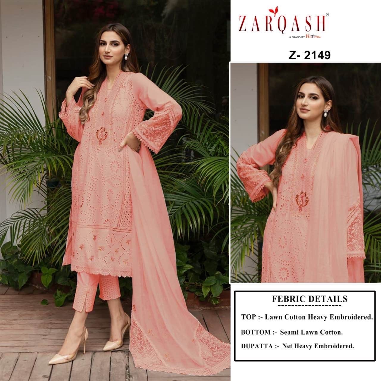 ZARQASH CHIKANKARI Z 2149 SALWAR SUITS WHOLESALE SURAT