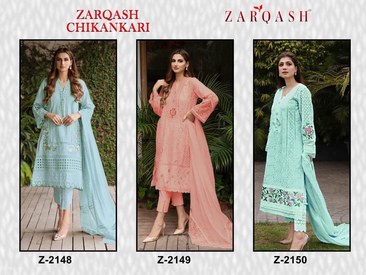 ZARQASH CHIKANKARI Z 2150 SALWAR SUITS WHOLESALE INDIA