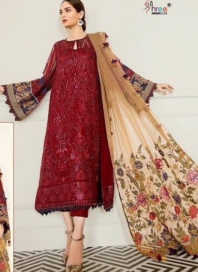 SHREE FABS S 160 B ROSE GOLD 4 PAKISTANI SUITS COLLECTION 