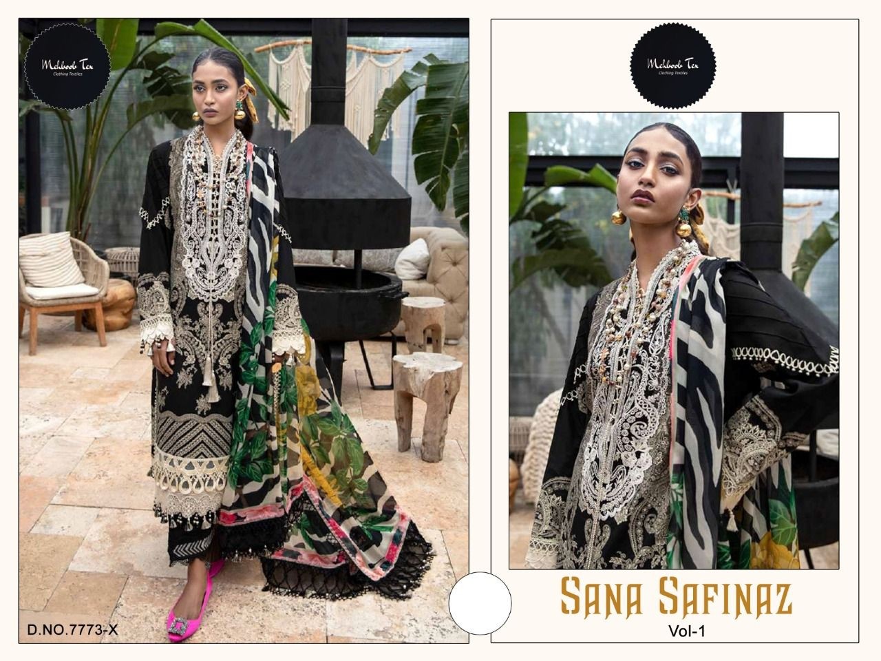 MEHBOOB TEX 7773 X SANA SAFINAZ VOL 1 COTTON PRINTED SUITS