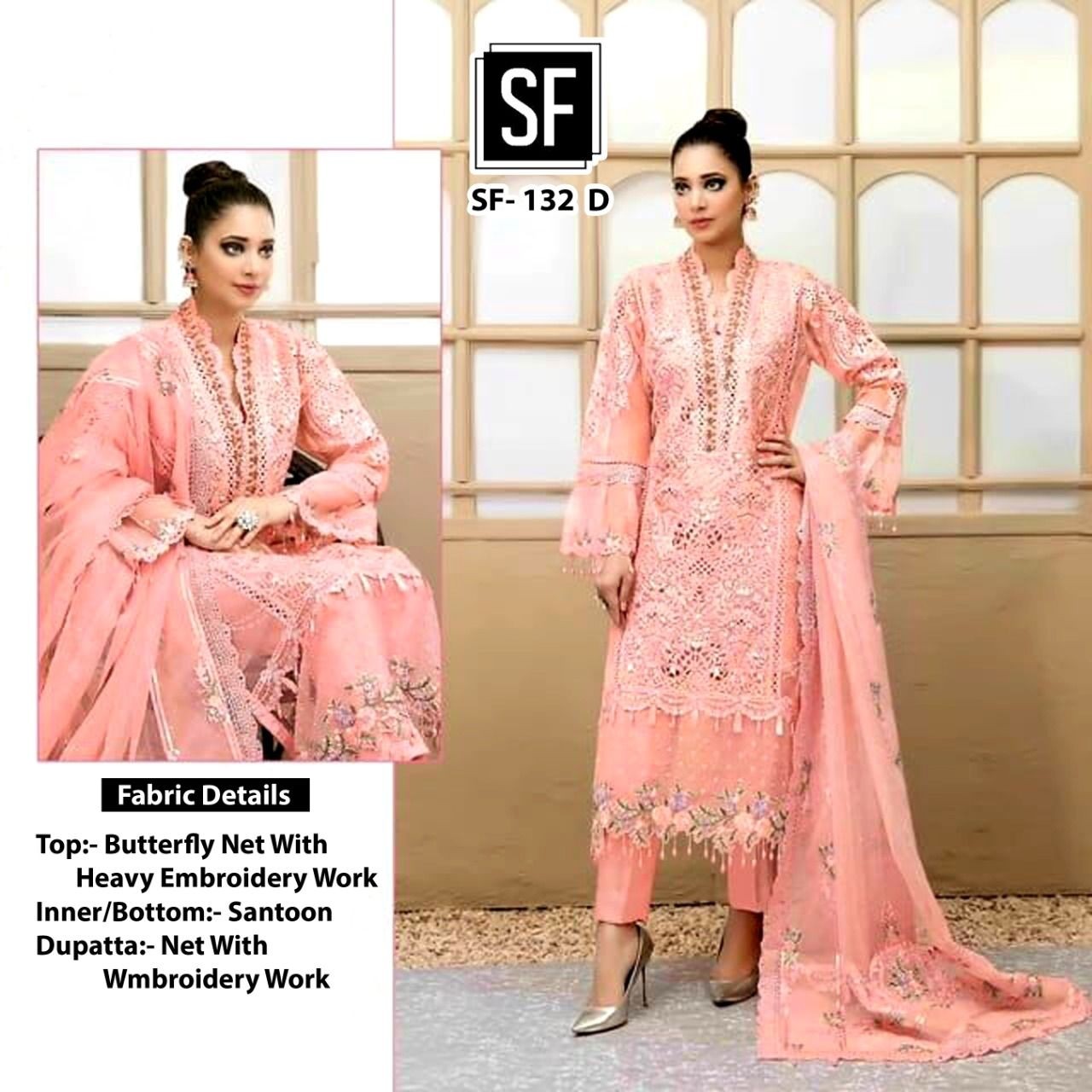 SF 132 D PAKISTANI DESIGNER SUITS