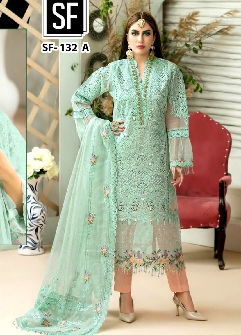 SF 132 A PAKISTANI DESIGNER SUITS WHOLESALER