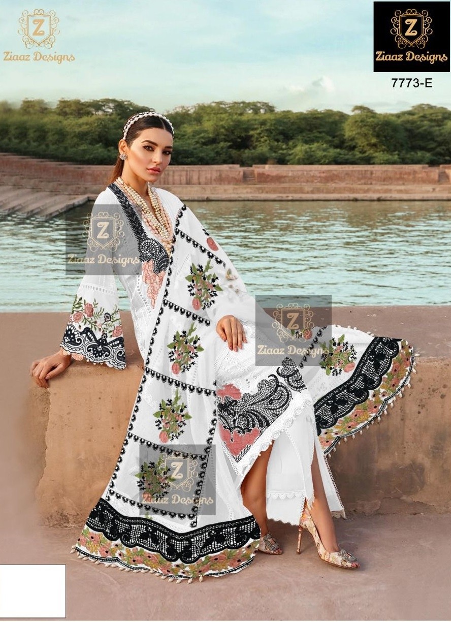 ZIAAZ DESIGNS 7773 E SEMI STITCHED PAKISTANI SUITS SINGLE PIECE