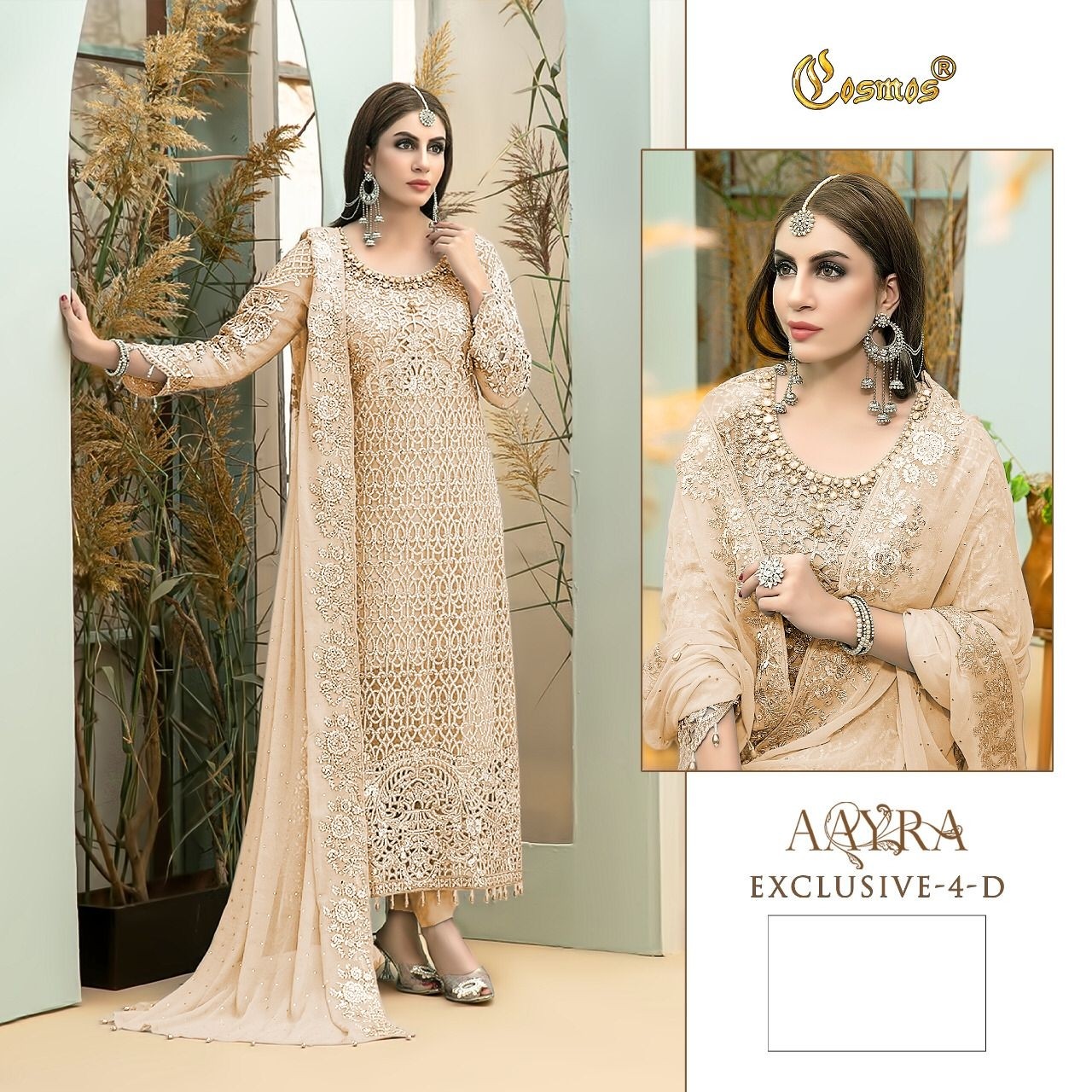COSMOS AAYRA EXCLUSIVE 4 D PAKISTANI DRESS ONLINE DEALER