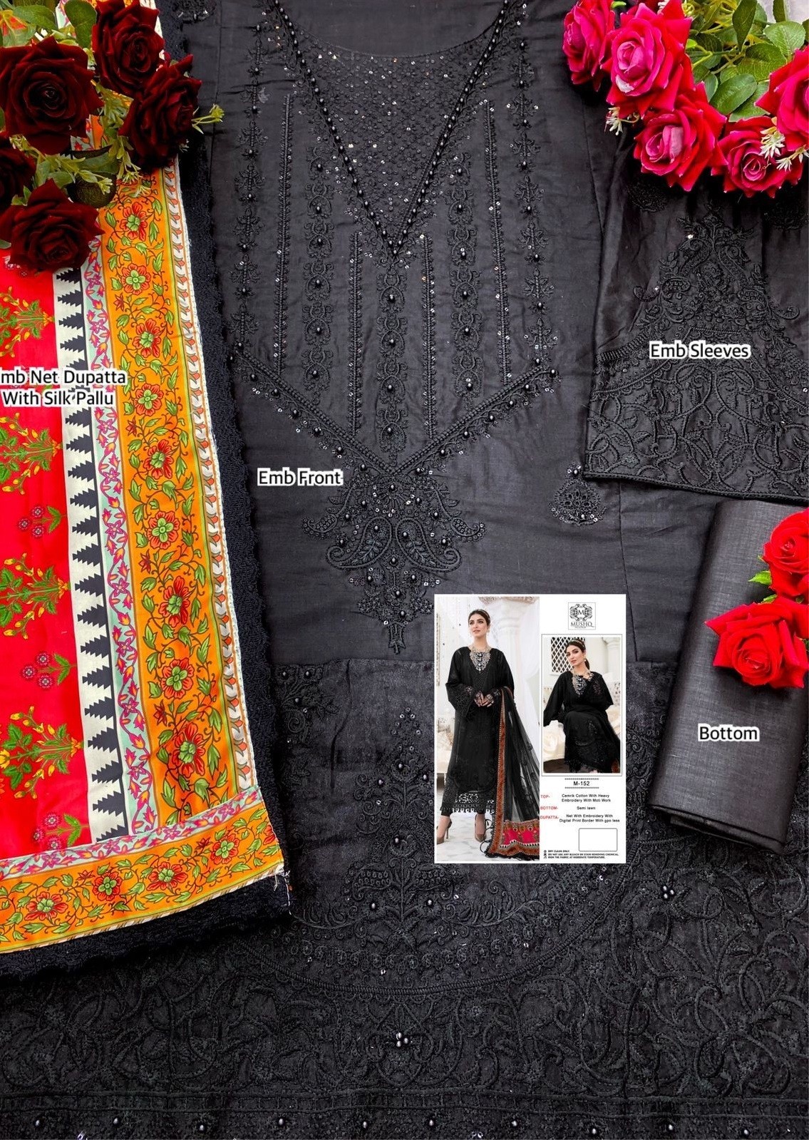 SHRADDHA BY MUSHQ M 152 PAKISTANI SUITS SINGLE PIECE